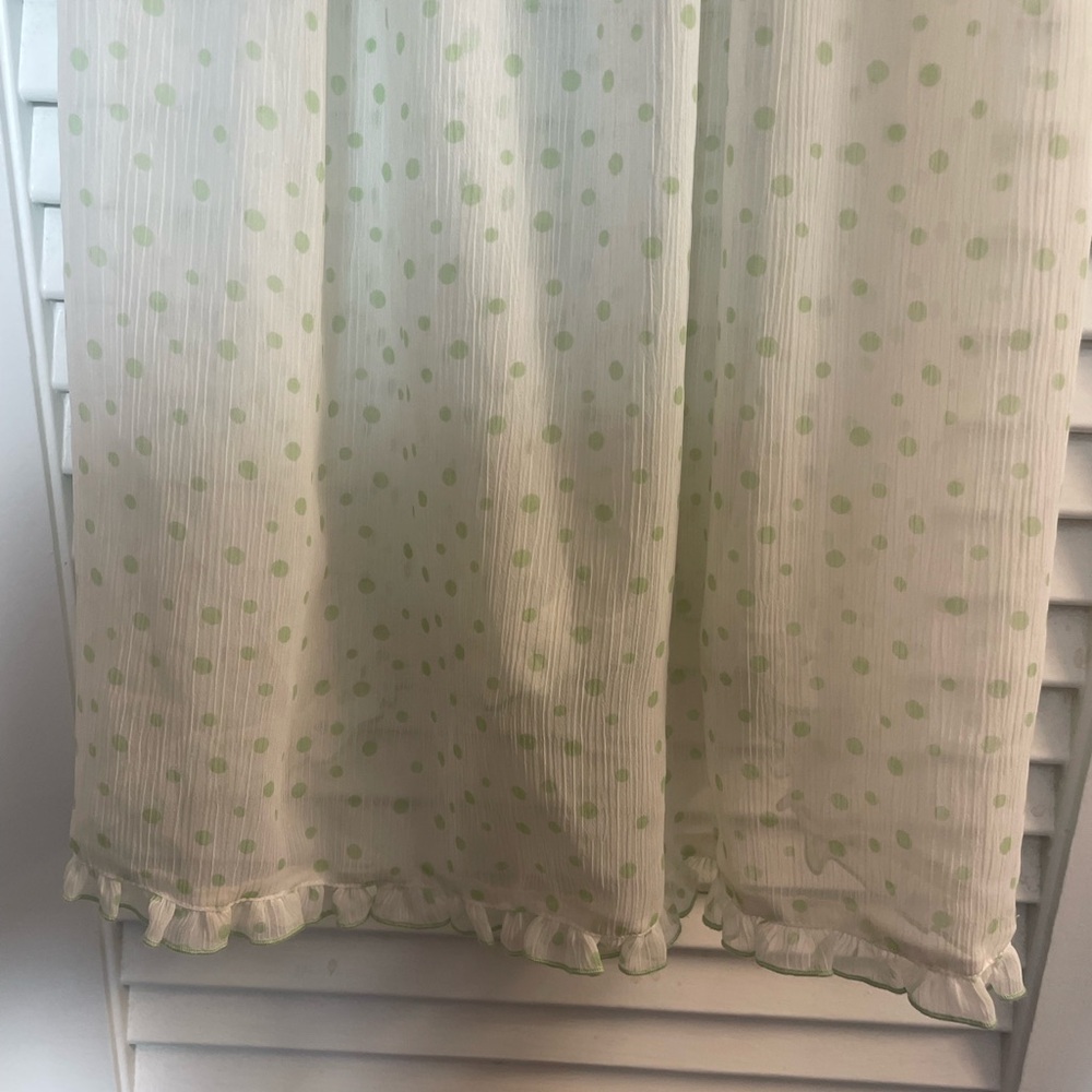 Oscar De La Renta Sheer Green Polka Dot Nightie Extra Small XS Like New - Picture 4 of 7